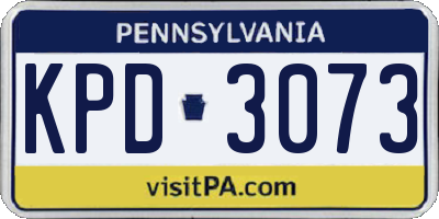 PA license plate KPD3073
