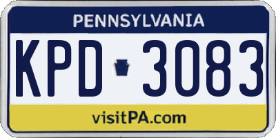 PA license plate KPD3083