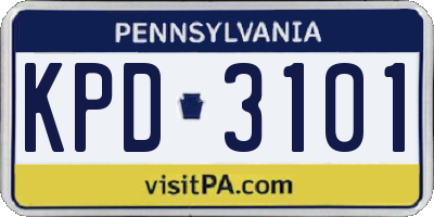 PA license plate KPD3101