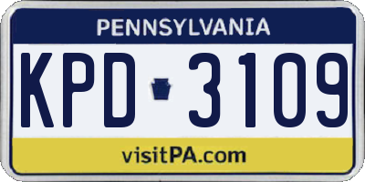 PA license plate KPD3109