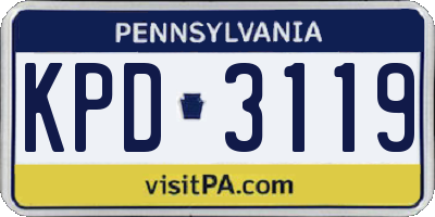 PA license plate KPD3119