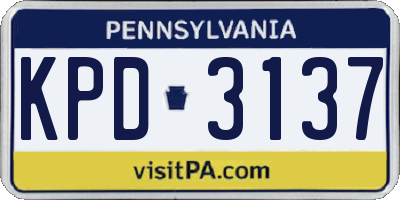 PA license plate KPD3137