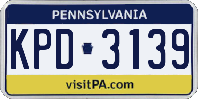 PA license plate KPD3139