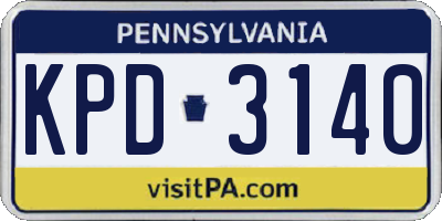 PA license plate KPD3140