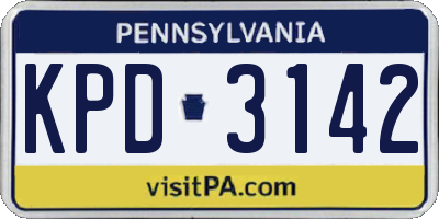 PA license plate KPD3142