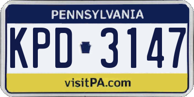 PA license plate KPD3147
