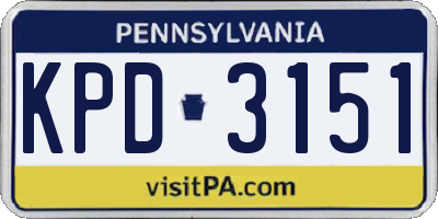 PA license plate KPD3151