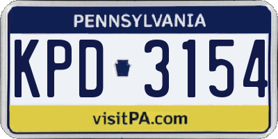 PA license plate KPD3154