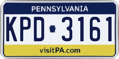 PA license plate KPD3161