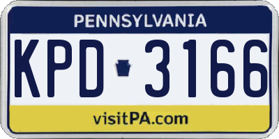 PA license plate KPD3166