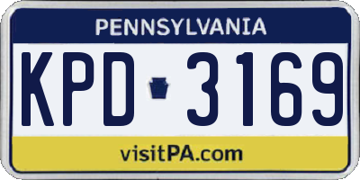 PA license plate KPD3169