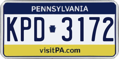 PA license plate KPD3172