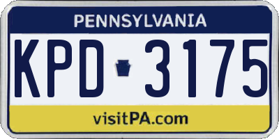 PA license plate KPD3175