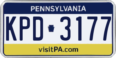 PA license plate KPD3177