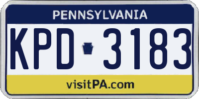 PA license plate KPD3183