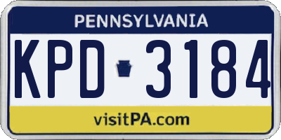 PA license plate KPD3184