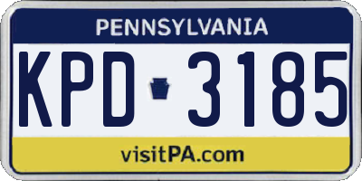PA license plate KPD3185