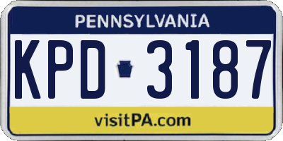 PA license plate KPD3187