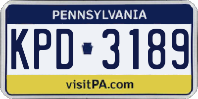 PA license plate KPD3189