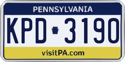 PA license plate KPD3190