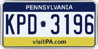 PA license plate KPD3196