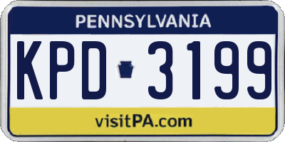 PA license plate KPD3199