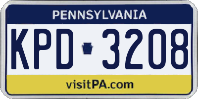 PA license plate KPD3208