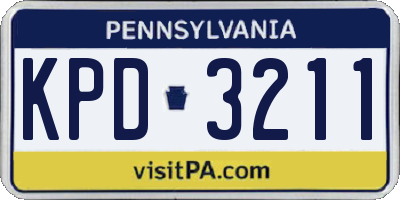 PA license plate KPD3211