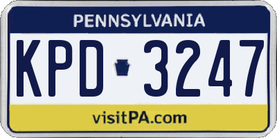 PA license plate KPD3247