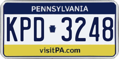 PA license plate KPD3248