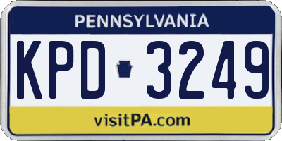 PA license plate KPD3249