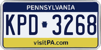 PA license plate KPD3268