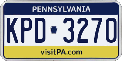 PA license plate KPD3270