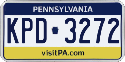 PA license plate KPD3272