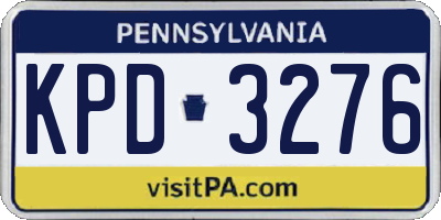 PA license plate KPD3276