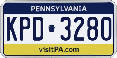 PA license plate KPD3280