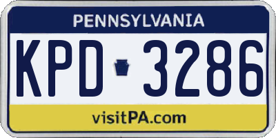PA license plate KPD3286