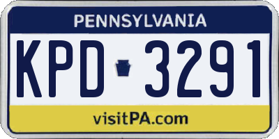 PA license plate KPD3291