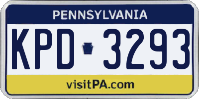 PA license plate KPD3293