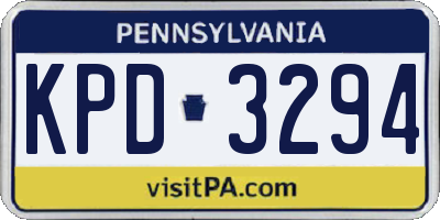 PA license plate KPD3294