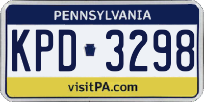 PA license plate KPD3298