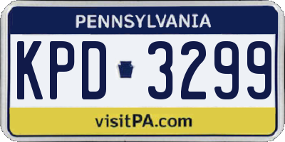 PA license plate KPD3299