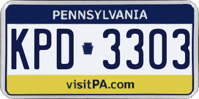 PA license plate KPD3303