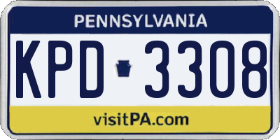 PA license plate KPD3308