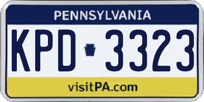 PA license plate KPD3323