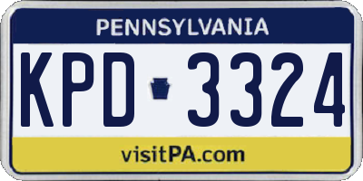 PA license plate KPD3324