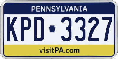 PA license plate KPD3327