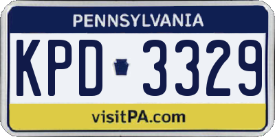 PA license plate KPD3329