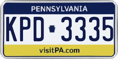 PA license plate KPD3335