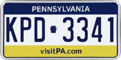 PA license plate KPD3341